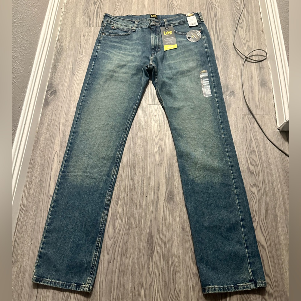 Brand New Men's Lee Fuel Straight Leg Jeans Sits Below Waste 34x34 #102003520